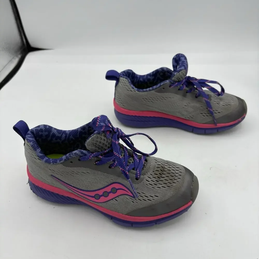 Saucony Sneakers Little Girls Size 12.5 W SY Ideal Grey Purple Form 2 U Athletic